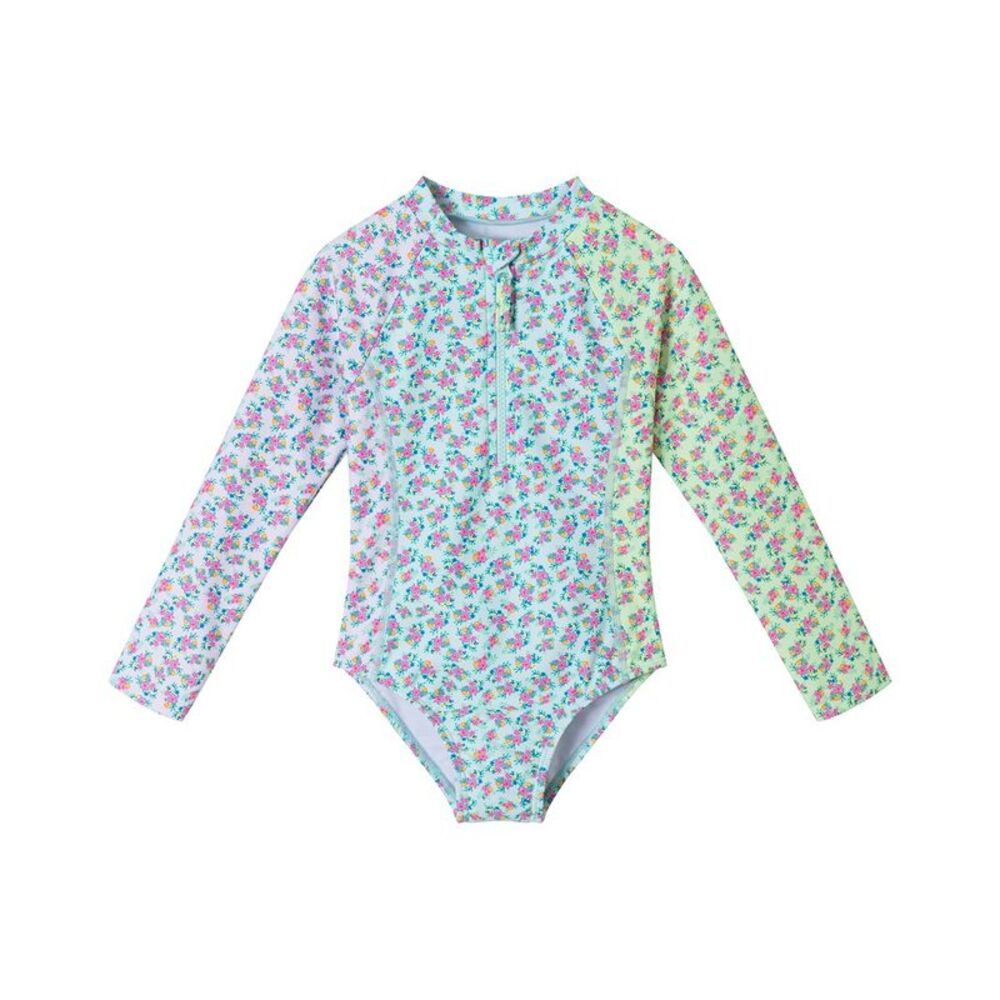 Andy & Evan Girls  Rashguard & Matching Scrunchie Set, Blue